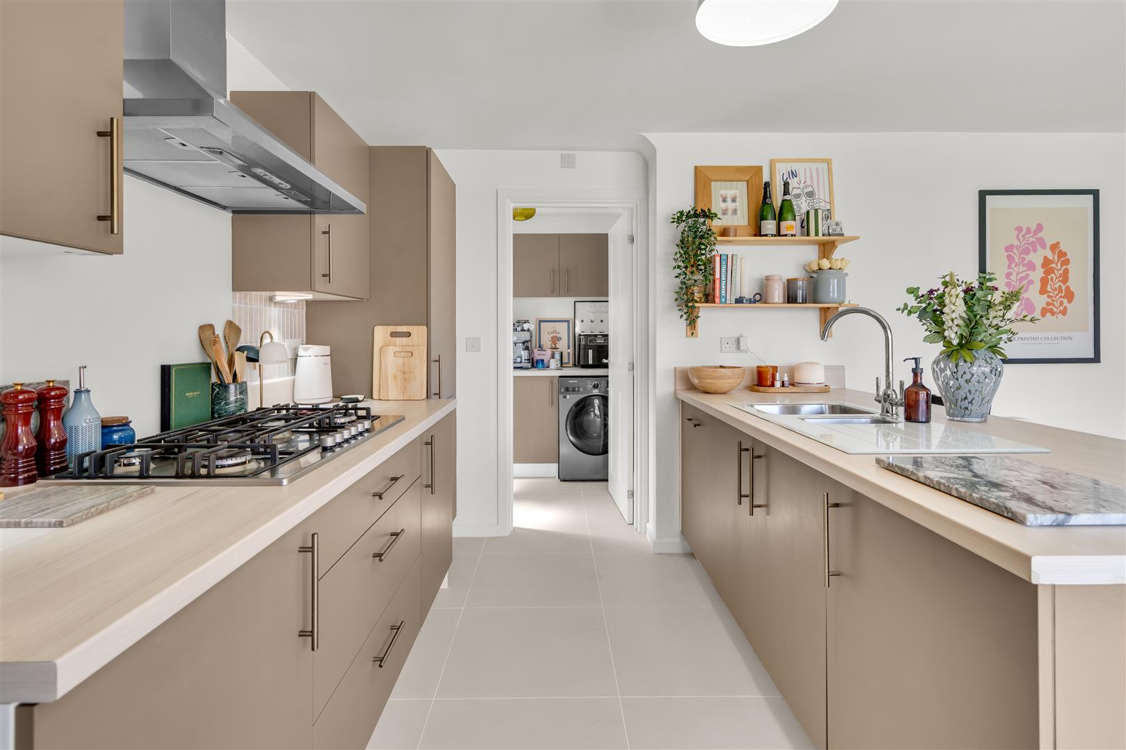 Kitchen With View Of Utility